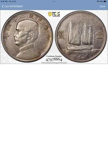 Moneta argento dollaro - , cinese